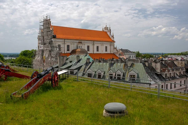 Zamosc Polska Czerwca 2020 Barokowy Kościół Franciszkański Podczas Przebudowy Punktu — Zdjęcie stockowe