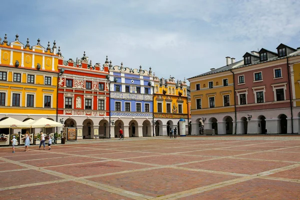 Zamosc Poland June 2020 Beautiful Market Square Zamosc Renaissance Town — Stock Photo, Image