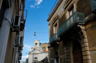 Sicilya, İtalya 'daki Giardini-Naxos turistik tatil beldesi