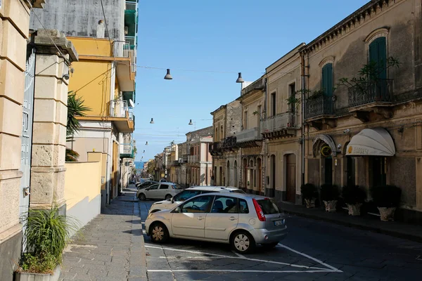 Riposto Giarre Sicily Italy November 2019 Corso Italia Main Street — Stock Photo, Image