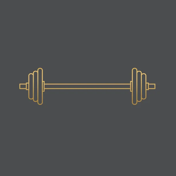 Gold Barbell Bodybuilding Icon Vector Illustration — 스톡 벡터