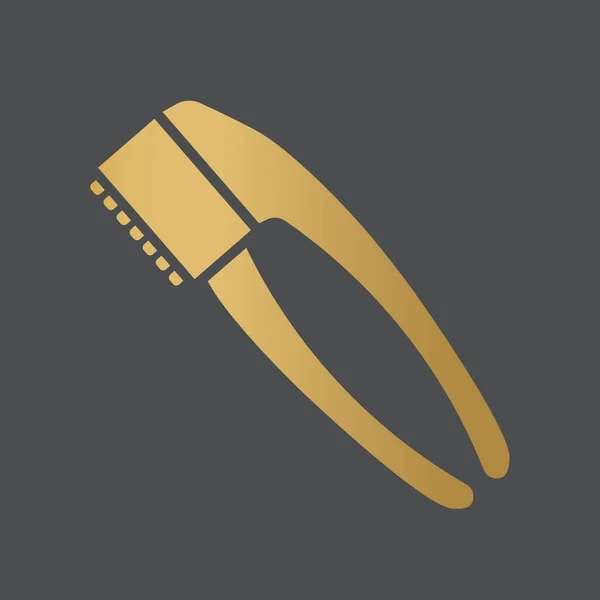 Золота Рука Прес Часнику Іконка Склянки Векторні Ілюстрації — стоковий вектор