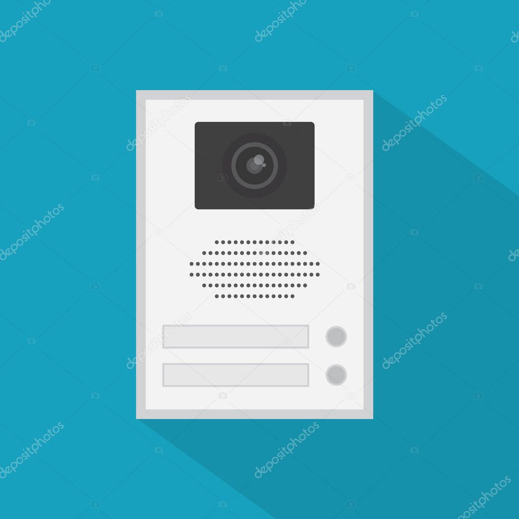 golden video intercom icon- vector illustration