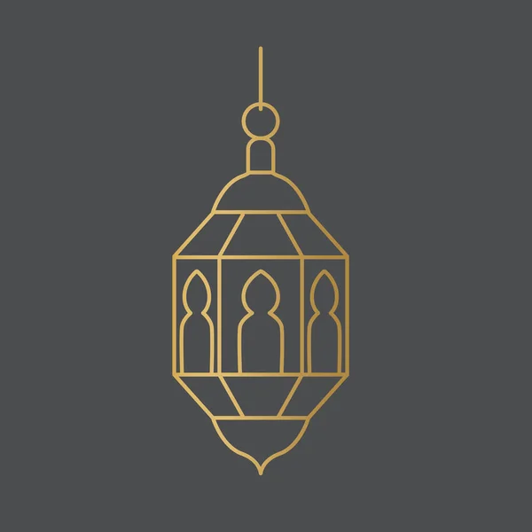Arabico Dorato Lanterna Del Ramadan Icon Vettoriale Illustrazione — Vettoriale Stock