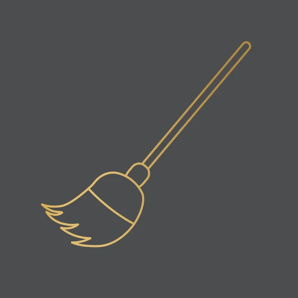 Иконка Золотой Метлы Векторная Иллюстрация — стоковый вектор