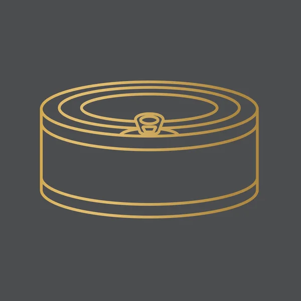 Golden Preserve Food Tin Can Icon Ilustração Vetorial —  Vetores de Stock