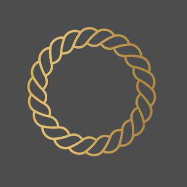 Altın halat daire simgesi - vektör illüstrasyonu
