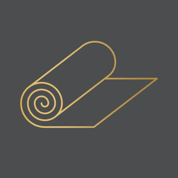Gouden Yoga Mat Icon Vector Illustratie — Stockvector