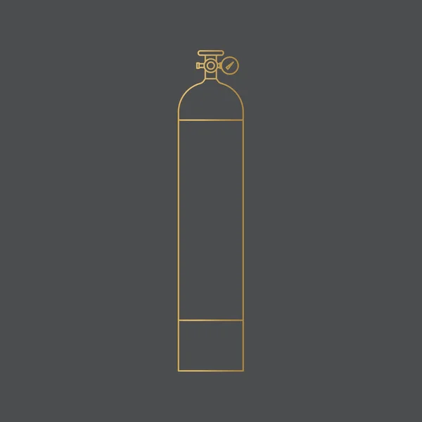 Иконка Золотого Газового Баллона Векторная Иллюстрация — стоковый вектор