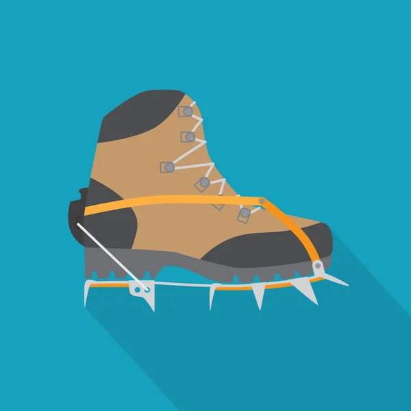 Botas Caminhada Com Crampons Icon Ilustração Vetorial — Vetor de Stock