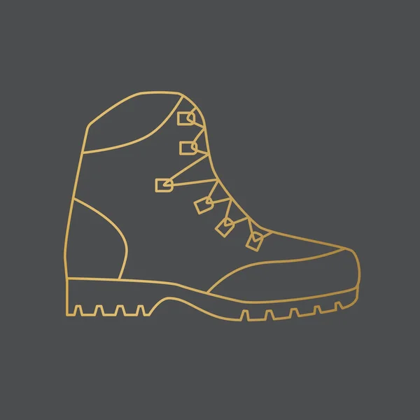 Botas Caminhada Douradas Icon Ilustração Vetorial — Vetor de Stock