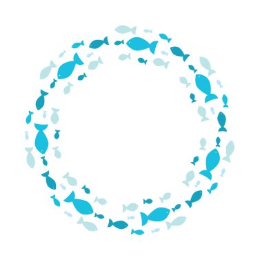 Deniz balığı sürüsü arka plan vektör çizimi