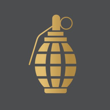 Altın el bombası ikon-vektör çizimi