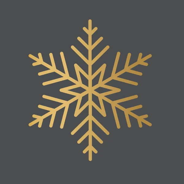 Goldene Schneeflocke Icon Vektor Illustration — Stockvektor