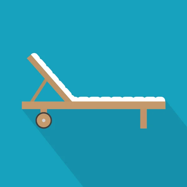 Dřevěná Pláž Slunce Paluba Židle Ikona Vektorové Ilustrace — Stockový vektor
