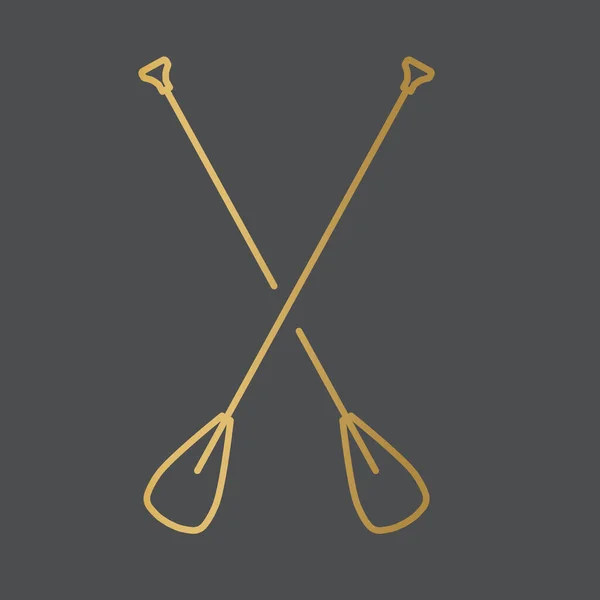 Oro Sup Paddle Board Remos Icon Vector Ilustración — Vector de stock