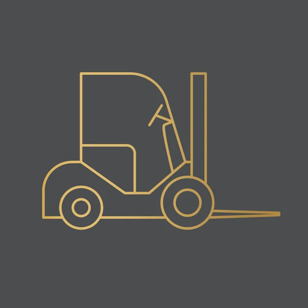 Guld Gaffeltruck Ikon Vektor Illustration — Stock vektor