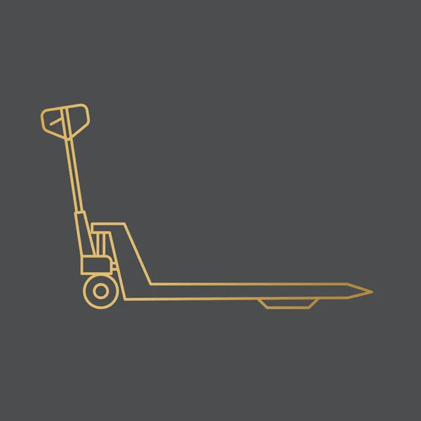 黄金の手のパレットトラックのアイコン ベクトル図 — ストックベクタ