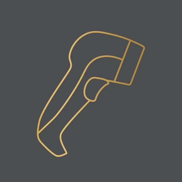 Золотий Значок Сканера Штрих Коду Векторні Ілюстрації — стоковий вектор