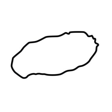 Güney Kore 'deki Jeju adasının soyut çizimi - vektör illüstrasyonu