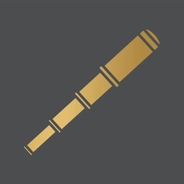Goldene Icon Vektor Illustration Des Teleskops — Stockvektor