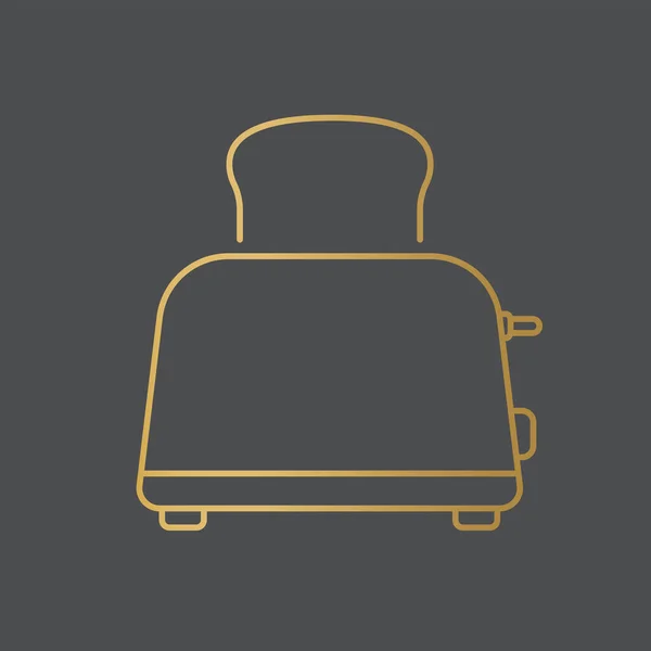Zlatá Ikona Toasteru Vektorová Ilustrace — Stockový vektor