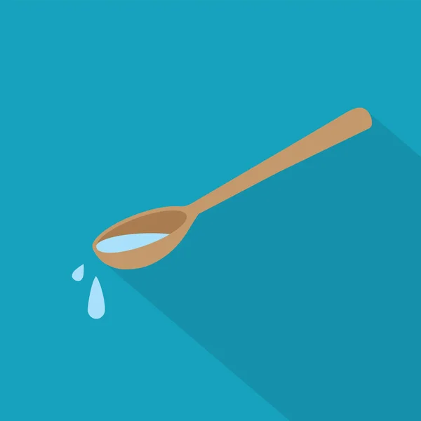 Wooden Spoon Water Vector Illustration — Stock Vector