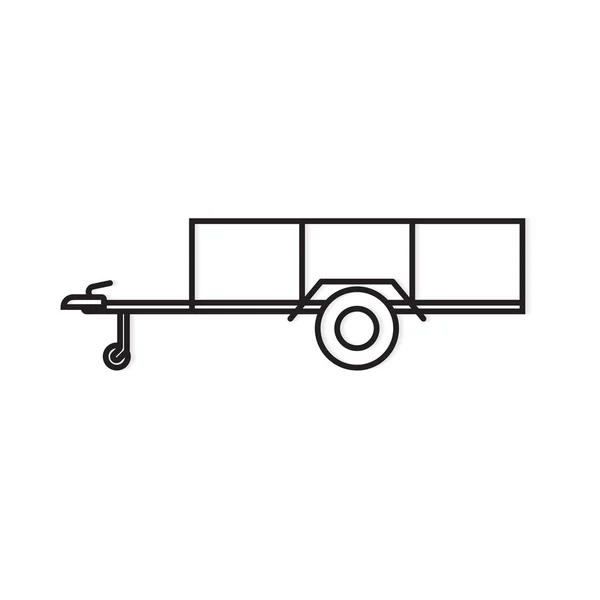 Auto Aanhangwagen Icon Vector Illustratie — Stockvector