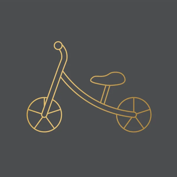 Enfant Doré Pousser Vélo Icon Illustration Vectorielle — Image vectorielle