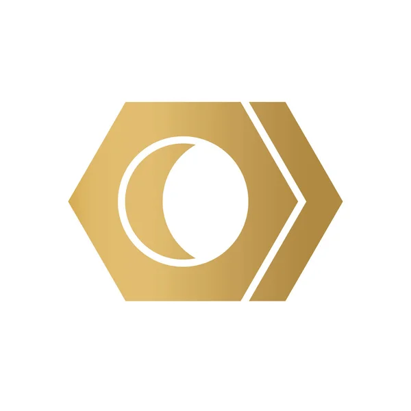 Ícone Porca Arruela Hexagonal Dourada Ilustração Vetorial — Vetor de Stock