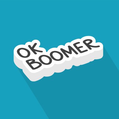 Tamam boomer metin kavramı - vektör illüstrasyonu