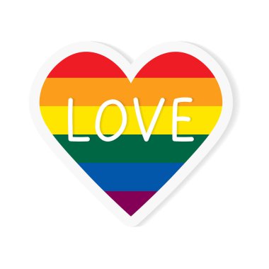 Love heart LGBT bayrak konsepti - vektör illüstrasyonu