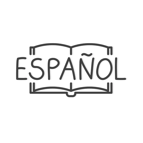 Español Libro Abierto Concepto Aprender Español Ilustración Vectorial — Archivo Imágenes Vectoriales