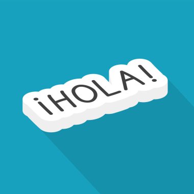 hola (İspanyolca merhaba), İspanyolca öğrenme konsepti - vektör çizimi
