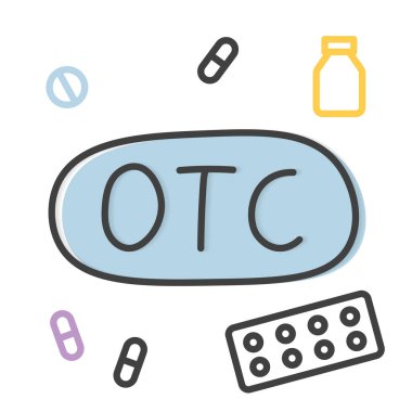 OTC (Over The Counter) drugs concept- vector illustration clipart