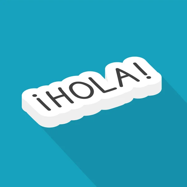 Hola Spanish 스페인어를 배우는 일러스트레이션 — 스톡 벡터
