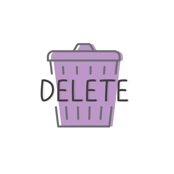 Delete File Concept Vektorová Ilustrace — Stockový vektor