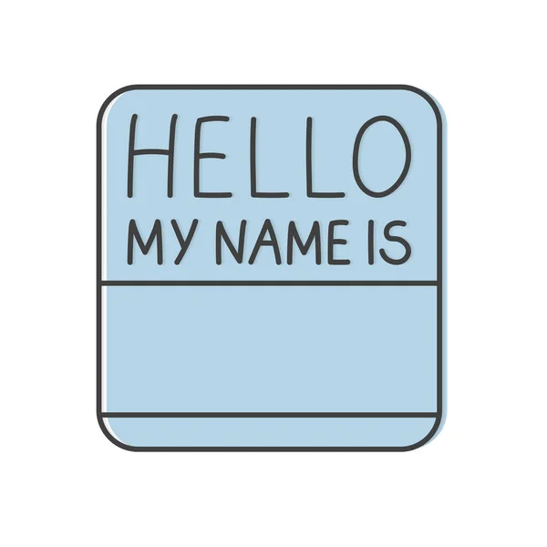 Hello Name Card Vector Illustration — Stock Vector