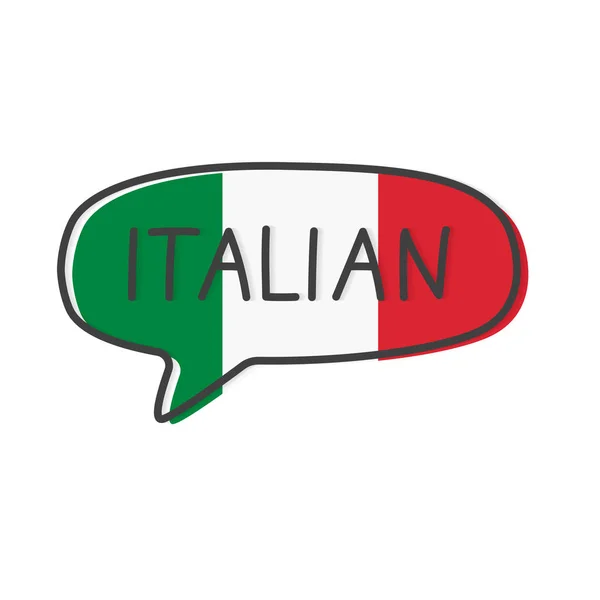 Nauka Języka Włoskiego Ilustracja Wektorowa — Wektor stockowy