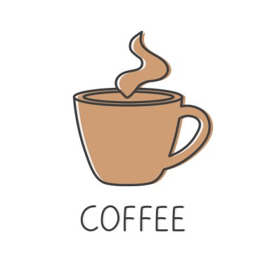 kahve fincanı simgesi - vektör illüstrasyonu