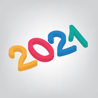 Renkli 2021 yıllık konsept - vektör illüstrasyonu
