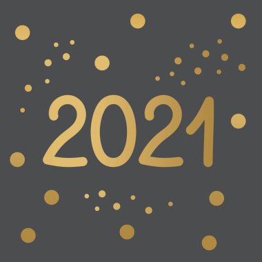 Altın 2021 yıllık konsept - vektör illüstrasyonu