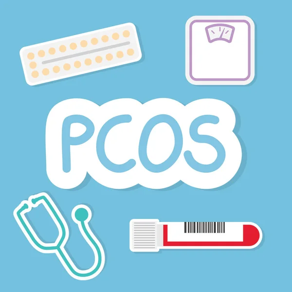 Pcos Polycystic Ovary Syndrome Acroniem Concept Vector Illustratie — Stockvector