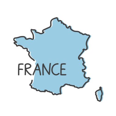 Fransa haritası konsept vektör çizimi