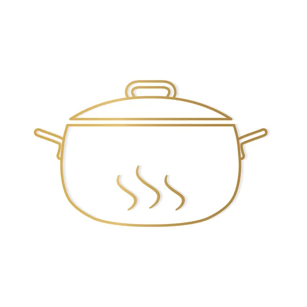 Pote Cozinha Dourada Icon Ilustração Vetorial —  Vetores de Stock