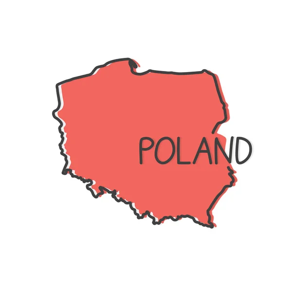 Poland Map Outline Concept Vector Illustration — Stock Vector