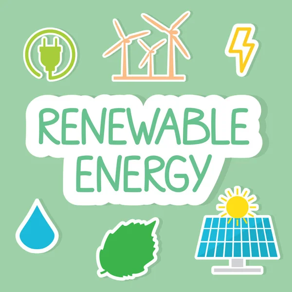 Έννοια Ανανεώσιμης Ενέργειας Διανυσματική Απεικόνιση — Διανυσματικό Αρχείο