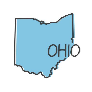 Ohio haritası- vektör çiziminin ana hatları