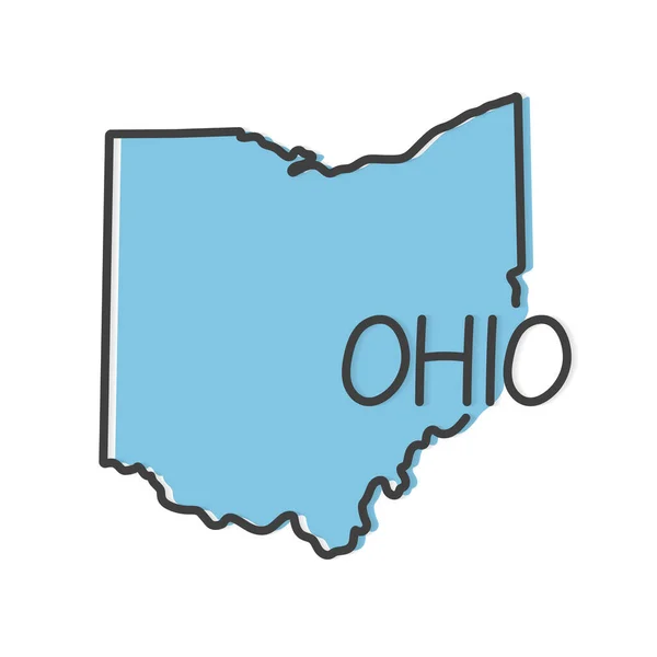 Umriss Der Ohio Karte Vektorillustration — Stockvektor