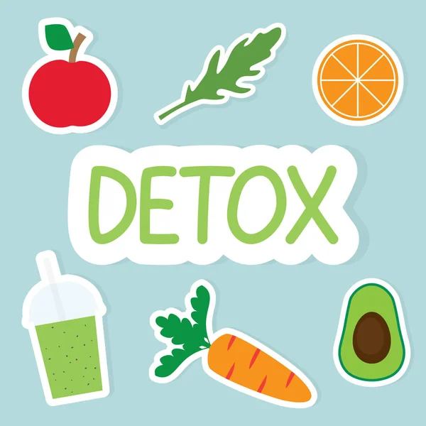 Konsep Kata Detox Composition Ilustrasi Vektor - Stok Vektor